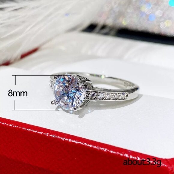 💞Beautiful Ring Classic Round CZ Wedding Ring, MARR9350 - Picture 5 of 5